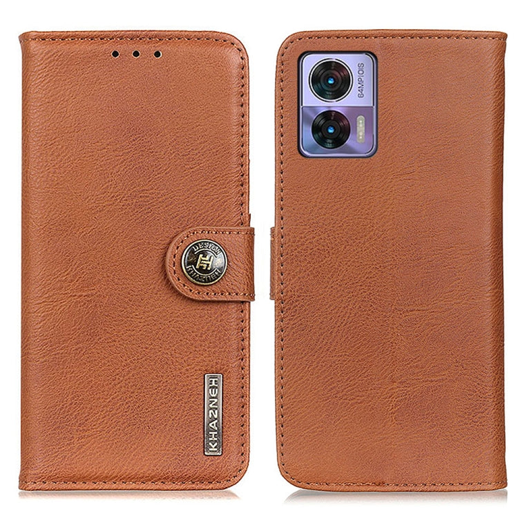 KHAZNEH Custodia per telefono in pelle con trama in pelle bovina, For Motorola Edge 30 Lite / Edge 30 Neo, For Xiaomi Redmi A1