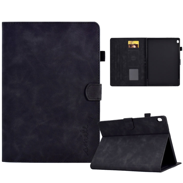 Custodia in pelle per tablet con flip con sorriso in rilievo, For Lenovo Tab M10, For Lenovo Tab M10 HD Gen 2, For Lenovo Tab M10 3rd Gen, For Lenovo M10 Plus