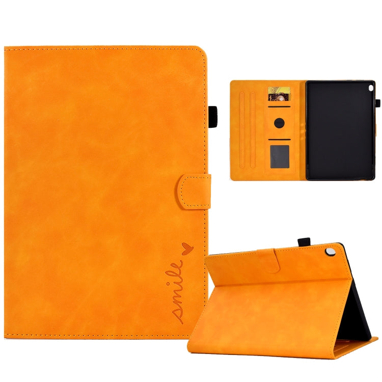 Custodia in pelle per tablet con flip con sorriso in rilievo, For Lenovo Tab M10, For Lenovo Tab M10 HD Gen 2, For Lenovo Tab M10 3rd Gen, For Lenovo M10 Plus