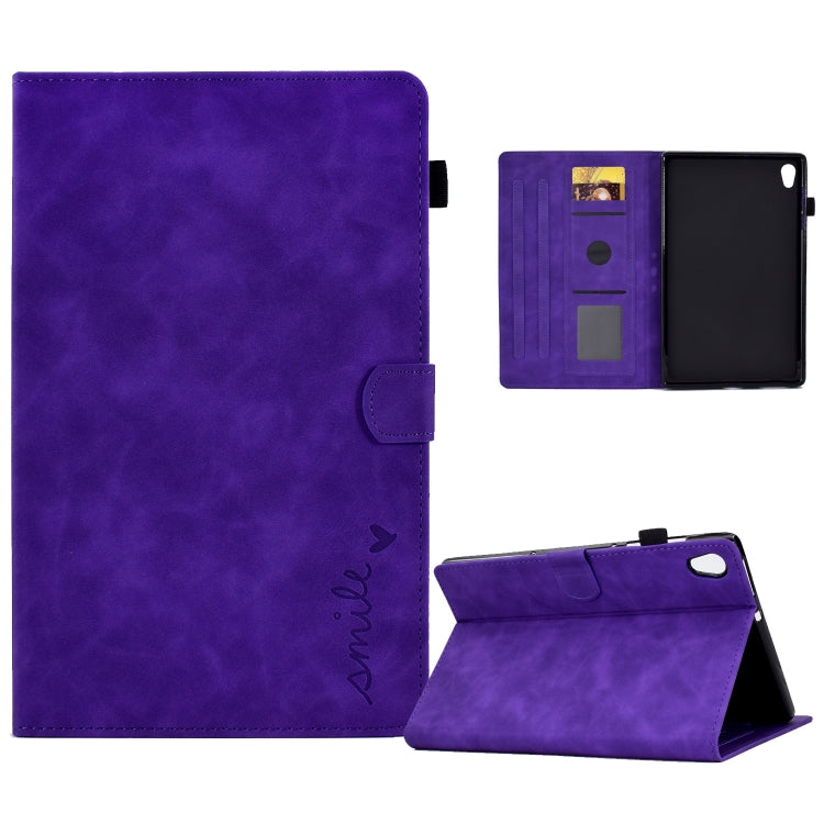 Custodia in pelle per tablet con flip con sorriso in rilievo, For Lenovo Tab M10, For Lenovo Tab M10 HD Gen 2, For Lenovo Tab M10 3rd Gen, For Lenovo M10 Plus