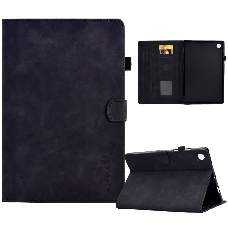 Custodia in pelle per tablet con flip con sorriso in rilievo, For Lenovo Tab M10, For Lenovo Tab M10 HD Gen 2, For Lenovo Tab M10 3rd Gen, For Lenovo M10 Plus