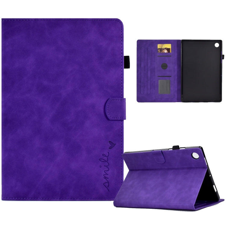 Custodia in pelle per tablet con flip con sorriso in rilievo, For Lenovo Tab M10, For Lenovo Tab M10 HD Gen 2, For Lenovo Tab M10 3rd Gen, For Lenovo M10 Plus