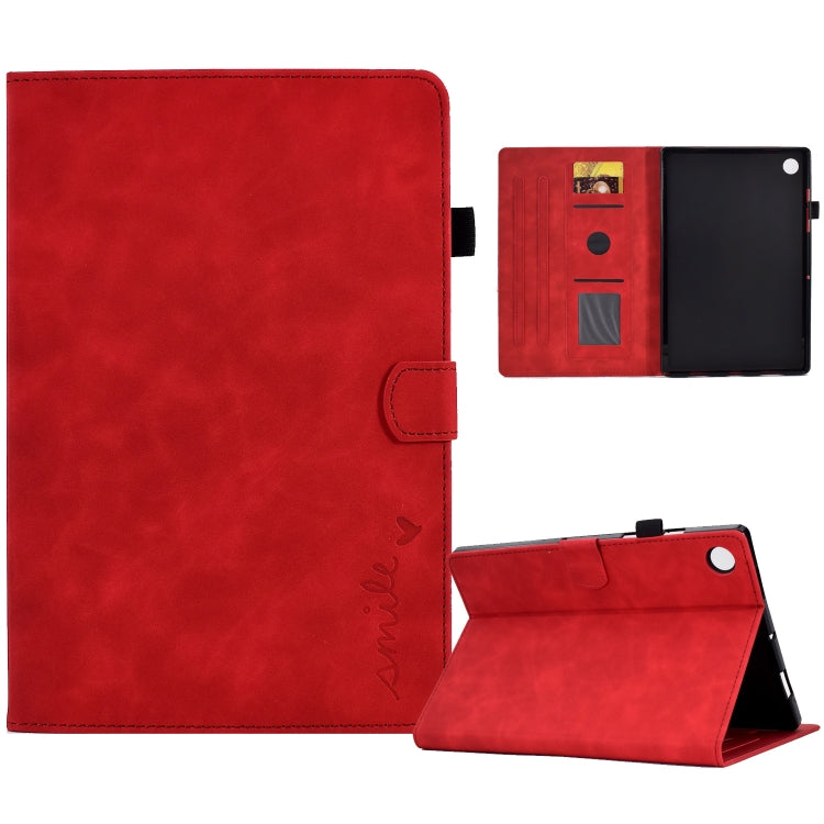 Custodia in pelle per tablet con flip con sorriso in rilievo, For Lenovo Tab M10 Plus 3rd Gen, For Huawei MatePad T 10 / T 10s, For Huawei MediaPad T5