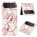 Cassa del telefono in TPU con motivo floreale in marmo galvanico, For Samsung Galaxy Z Flip4, For Nothing Phone 1