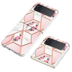 Cassa del telefono in TPU con motivo floreale in marmo galvanico, For Samsung Galaxy Z Flip4, For Nothing Phone 1
