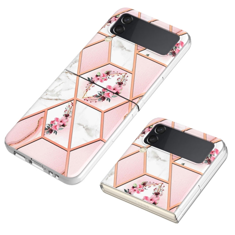 Cassa del telefono in TPU con motivo floreale in marmo galvanico, For Samsung Galaxy Z Flip4, For Nothing Phone 1