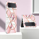 Cassa del telefono in TPU con motivo floreale in marmo galvanico, For Samsung Galaxy Z Flip4, For Nothing Phone 1