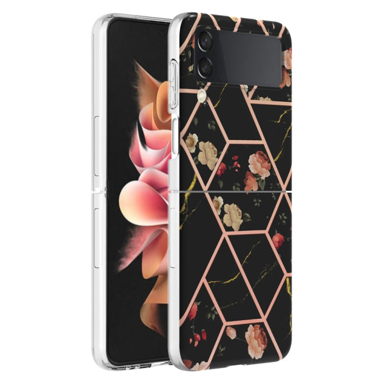 Cassa del telefono in TPU con motivo floreale in marmo galvanico, For Samsung Galaxy Z Flip4, For Nothing Phone 1