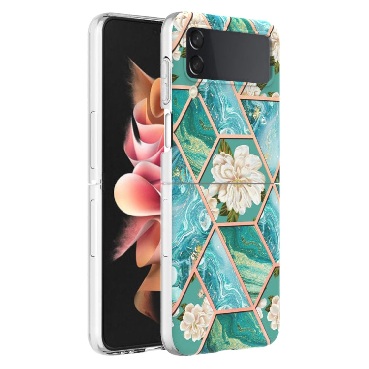 Cassa del telefono in TPU con motivo floreale in marmo galvanico, For Samsung Galaxy Z Flip4, For Nothing Phone 1