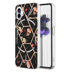 Cassa del telefono in TPU con motivo floreale in marmo galvanico, For Samsung Galaxy Z Flip4, For Nothing Phone 1