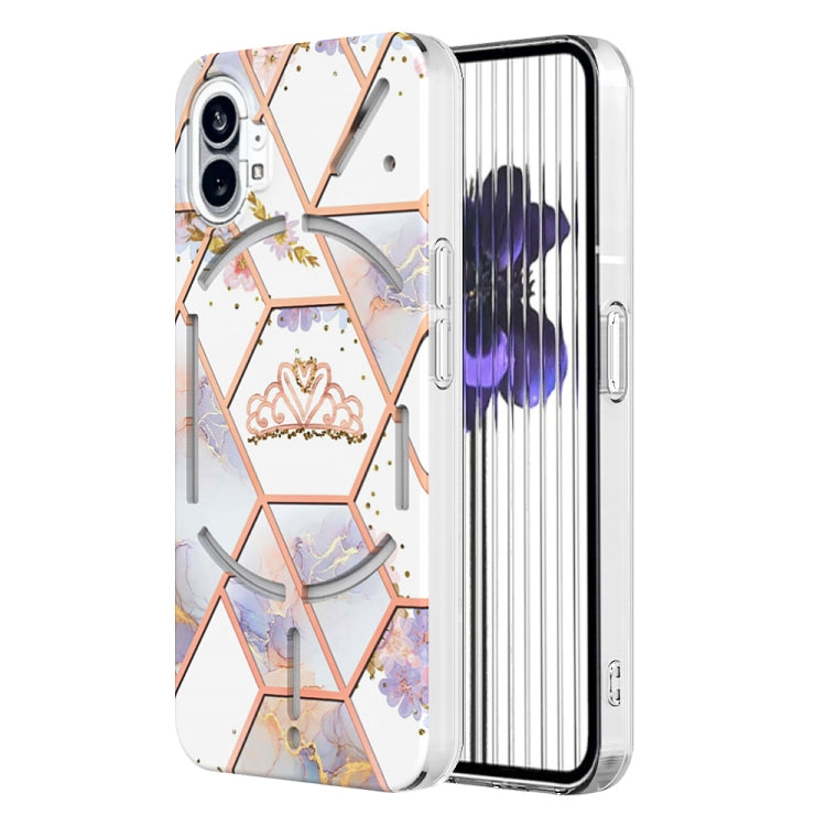 Cassa del telefono in TPU con motivo floreale in marmo galvanico, For Samsung Galaxy Z Flip4, For Nothing Phone 1