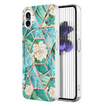 Cassa del telefono in TPU con motivo floreale in marmo galvanico, For Samsung Galaxy Z Flip4, For Nothing Phone 1