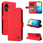 Custodia per telefono in pelle con bottone in metallo con albero della vita Skin Feel, For vivo Y02s, For vivo Y75 4G / S10e, For vivo Y77 5G, For Xiaomi Poco C40