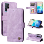 Custodia per telefono in pelle con bottone in metallo con albero della vita Skin Feel, For vivo Y02s, For vivo Y75 4G / S10e, For vivo Y77 5G, For Xiaomi Poco C40