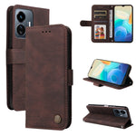 Custodia per telefono in pelle con bottone in metallo con albero della vita Skin Feel, For vivo Y02s, For vivo Y75 4G / S10e, For vivo Y77 5G, For Xiaomi Poco C40