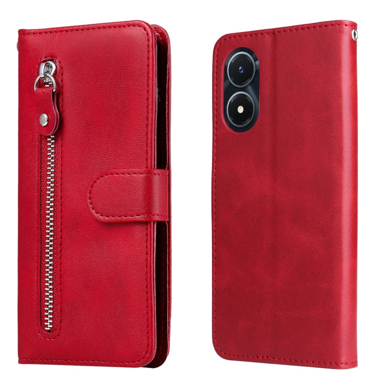 Custodia per telefono in pelle con cerniera in vitello, For vivo Y02s, For vivo Y75 4G / S10e, For vivo Y77 5G, For Xiaomi Poco C40