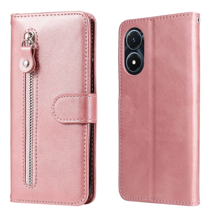 Custodia per telefono in pelle con cerniera in vitello, For vivo Y02s, For vivo Y75 4G / S10e, For vivo Y77 5G, For Xiaomi Poco C40