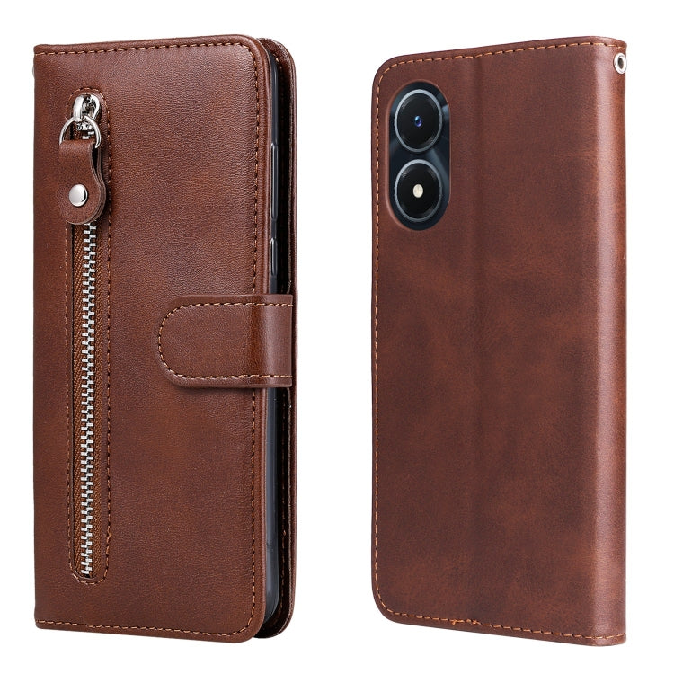Custodia per telefono in pelle con cerniera in vitello, For vivo Y02s, For vivo Y75 4G / S10e, For vivo Y77 5G, For Xiaomi Poco C40
