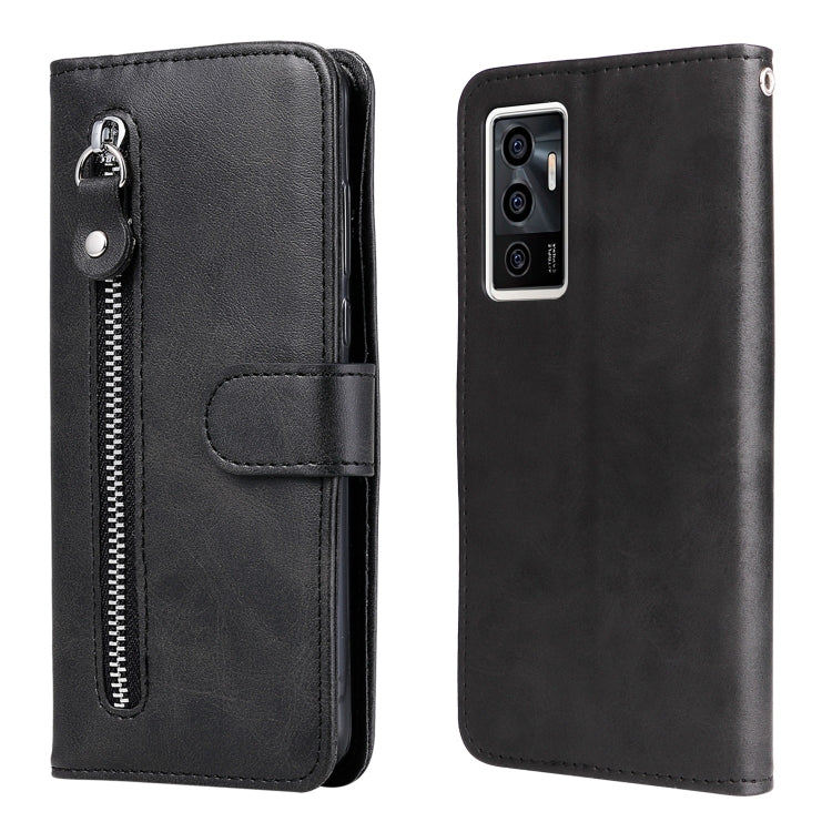Custodia per telefono in pelle con cerniera in vitello, For vivo Y02s, For vivo Y75 4G / S10e, For vivo Y77 5G, For Xiaomi Poco C40