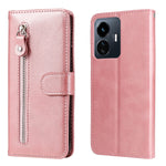 Custodia per telefono in pelle con cerniera in vitello, For vivo Y02s, For vivo Y75 4G / S10e, For vivo Y77 5G, For Xiaomi Poco C40
