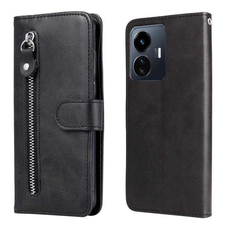 Custodia per telefono in pelle con cerniera in vitello, For vivo Y02s, For vivo Y75 4G / S10e, For vivo Y77 5G, For Xiaomi Poco C40