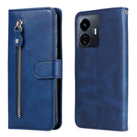 Custodia per telefono in pelle con cerniera in vitello, For vivo Y02s, For vivo Y75 4G / S10e, For vivo Y77 5G, For Xiaomi Poco C40