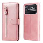 Custodia per telefono in pelle con cerniera in vitello, For vivo Y02s, For vivo Y75 4G / S10e, For vivo Y77 5G, For Xiaomi Poco C40
