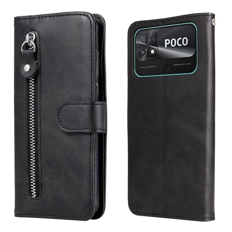 Custodia per telefono in pelle con cerniera in vitello, For vivo Y02s, For vivo Y75 4G / S10e, For vivo Y77 5G, For Xiaomi Poco C40