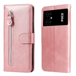 Custodia per telefono in pelle con cerniera in vitello, For Xiaomi Poco M4 5G