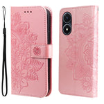 Custodia per telefono in pelle goffrata con fiori a 7 petali, For vivo Y02s, For vivo Y75 4G / S10e, For vivo Y77 5G, For Xiaomi Poco C40