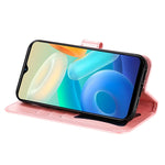 Custodia per telefono in pelle goffrata con fiori a 7 petali, For vivo Y02s, For vivo Y75 4G / S10e, For vivo Y77 5G, For Xiaomi Poco C40