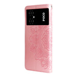 Custodia per telefono in pelle goffrata con fiori a 7 petali, For Xiaomi Poco M4 5G
