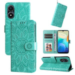 Custodia per telefono in pelle di girasole goffrata, For vivo Y02s, For vivo Y75 4G / S10e, For vivo Y77 5G, For Xiaomi Poco C40