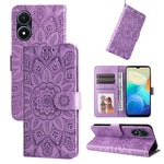 Custodia per telefono in pelle di girasole goffrata, For vivo Y02s, For vivo Y75 4G / S10e, For vivo Y77 5G, For Xiaomi Poco C40