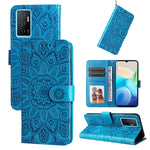 Custodia per telefono in pelle di girasole goffrata, For vivo Y02s, For vivo Y75 4G / S10e, For vivo Y77 5G, For Xiaomi Poco C40