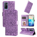 Custodia per telefono in pelle di girasole goffrata, For vivo Y02s, For vivo Y75 4G / S10e, For vivo Y77 5G, For Xiaomi Poco C40