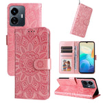 Custodia per telefono in pelle di girasole goffrata, For vivo Y02s, For vivo Y75 4G / S10e, For vivo Y77 5G, For Xiaomi Poco C40