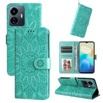 Custodia per telefono in pelle di girasole goffrata, For vivo Y02s, For vivo Y75 4G / S10e, For vivo Y77 5G, For Xiaomi Poco C40