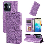 Custodia per telefono in pelle di girasole goffrata, For vivo Y02s, For vivo Y75 4G / S10e, For vivo Y77 5G, For Xiaomi Poco C40