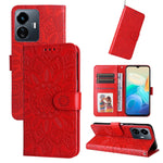 Custodia per telefono in pelle di girasole goffrata, For vivo Y02s, For vivo Y75 4G / S10e, For vivo Y77 5G, For Xiaomi Poco C40