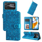 Custodia per telefono in pelle di girasole goffrata, For vivo Y02s, For vivo Y75 4G / S10e, For vivo Y77 5G, For Xiaomi Poco C40