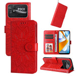 Custodia per telefono in pelle di girasole goffrata, For vivo Y02s, For vivo Y75 4G / S10e, For vivo Y77 5G, For Xiaomi Poco C40