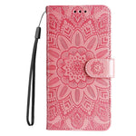 Custodia per telefono in pelle di girasole goffrata, For Xiaomi Poco M4 5G