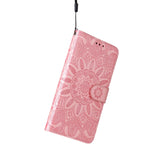 Custodia per telefono in pelle di girasole goffrata, For Xiaomi Poco M4 5G