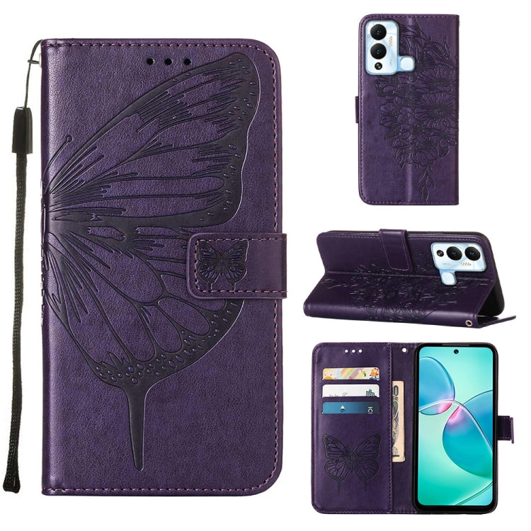 Custodia per telefono in pelle con vibrazione a farfalla goffrata, For Infinix Hot 12 Play/Hot 12 Play NFC X6816C, For Infinix Hot 12i X665, For Infinix Hot 12 X6817