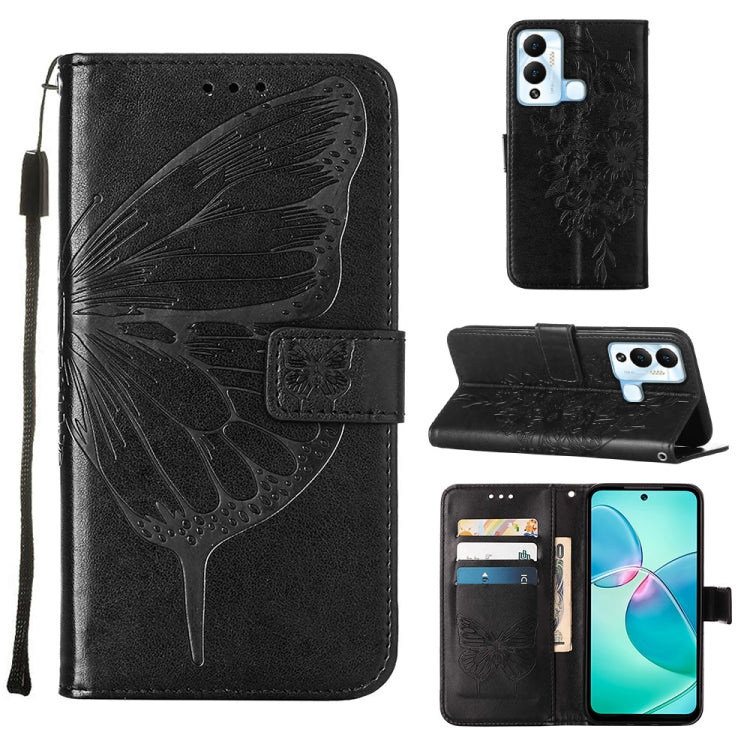 Custodia per telefono in pelle con vibrazione a farfalla goffrata, For Infinix Hot 12 Play/Hot 12 Play NFC X6816C, For Infinix Hot 12i X665, For Infinix Hot 12 X6817