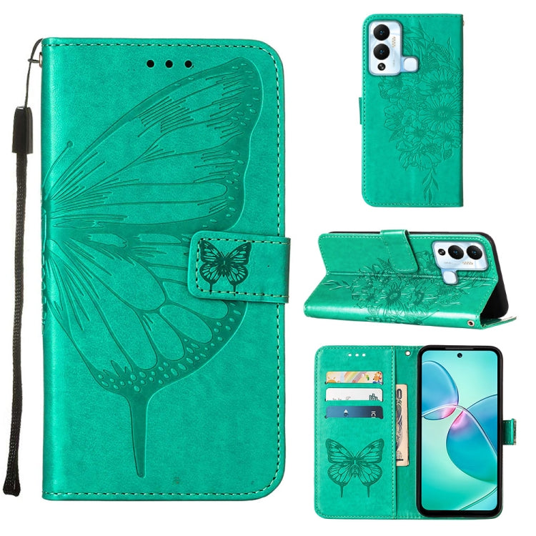 Custodia per telefono in pelle con vibrazione a farfalla goffrata, For Infinix Hot 12 Play/Hot 12 Play NFC X6816C, For Infinix Hot 12i X665, For Infinix Hot 12 X6817