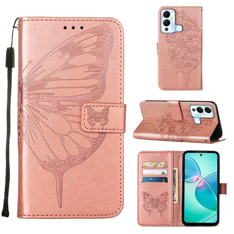 Custodia per telefono in pelle con vibrazione a farfalla goffrata, For Infinix Hot 12 Play/Hot 12 Play NFC X6816C, For Infinix Hot 12i X665, For Infinix Hot 12 X6817