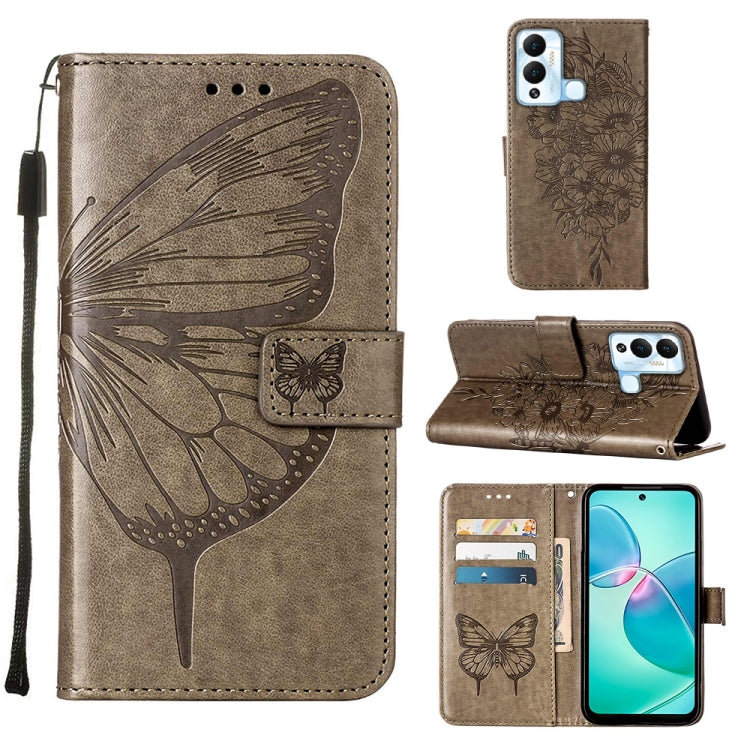 Custodia per telefono in pelle con vibrazione a farfalla goffrata, For Infinix Hot 12 Play/Hot 12 Play NFC X6816C, For Infinix Hot 12i X665, For Infinix Hot 12 X6817