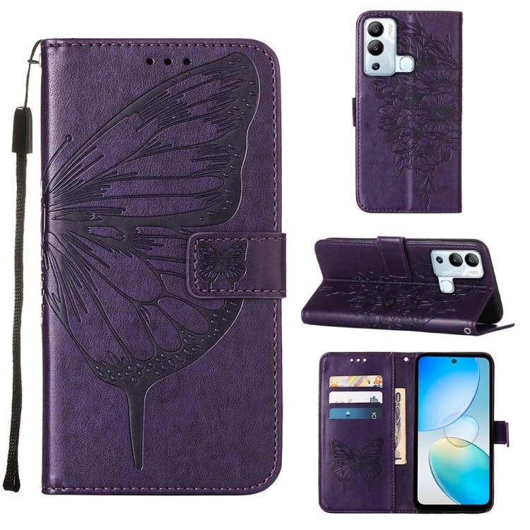 Custodia per telefono in pelle con vibrazione a farfalla goffrata, For Infinix Hot 12 Play/Hot 12 Play NFC X6816C, For Infinix Hot 12i X665, For Infinix Hot 12 X6817